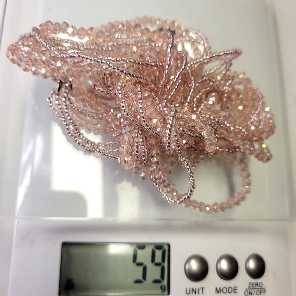 Multi Strand Braided Necklace Glass Bead Braided Necklace Beaded Twist Necklace - Picture 8 of 8